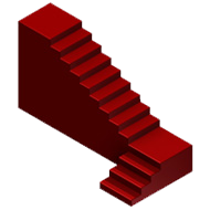 Escalera con tramo recto reducido, curva de 90º y tramo recto