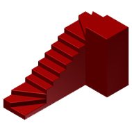 Escalera con rellano inferior en hélice, tramo recto y otro rellano en hélice